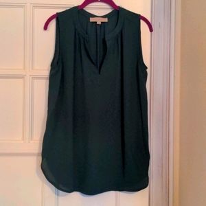 Loft Sleeveless Green Blouse